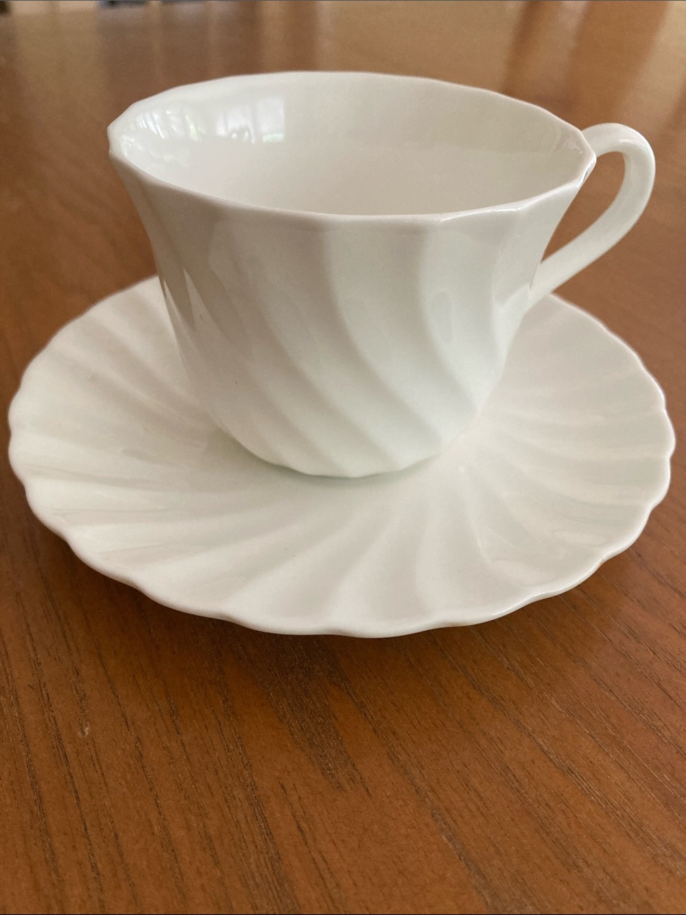 Wedgwood White Bone China Plate with Gold Marking